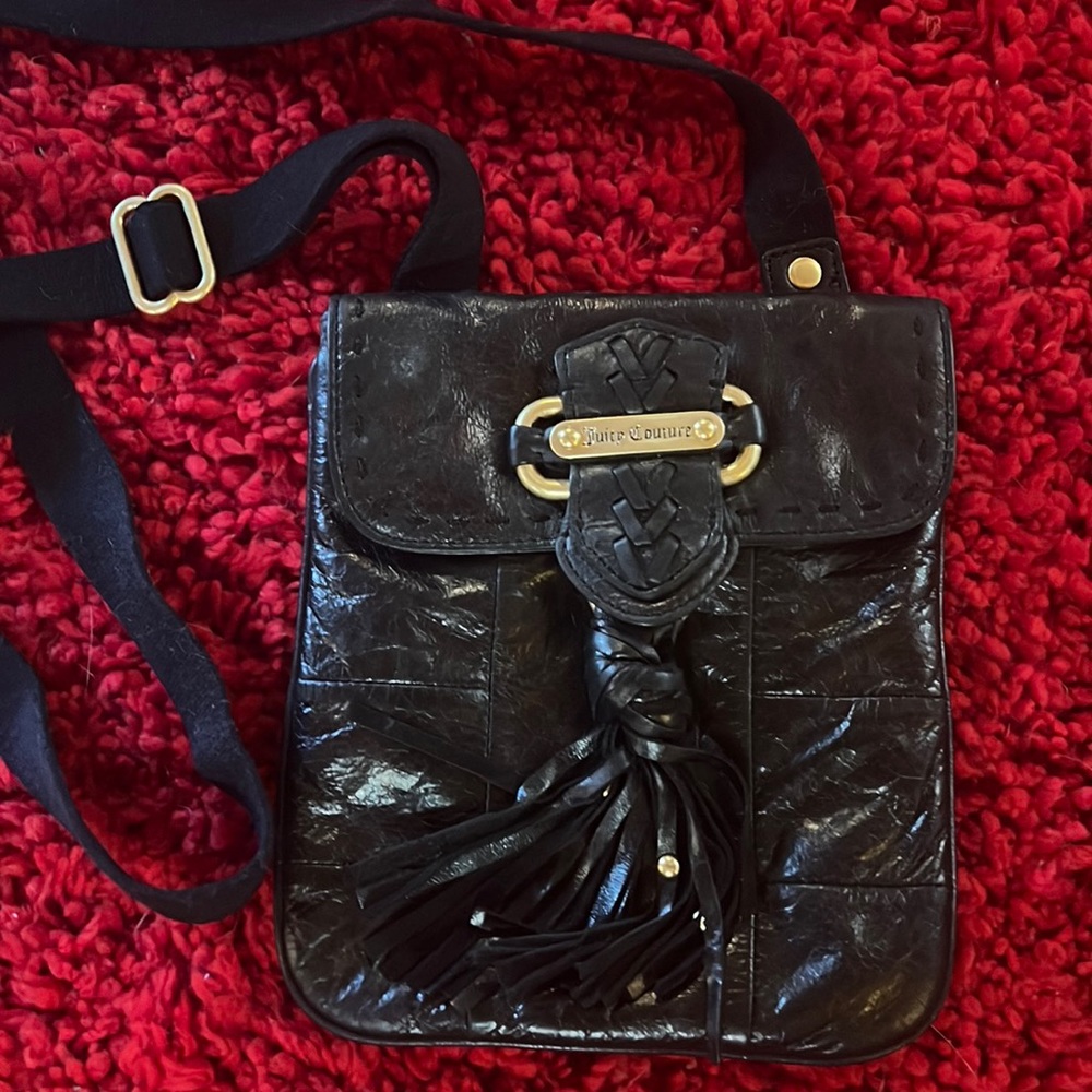 Juicy couture black leather crossbody.